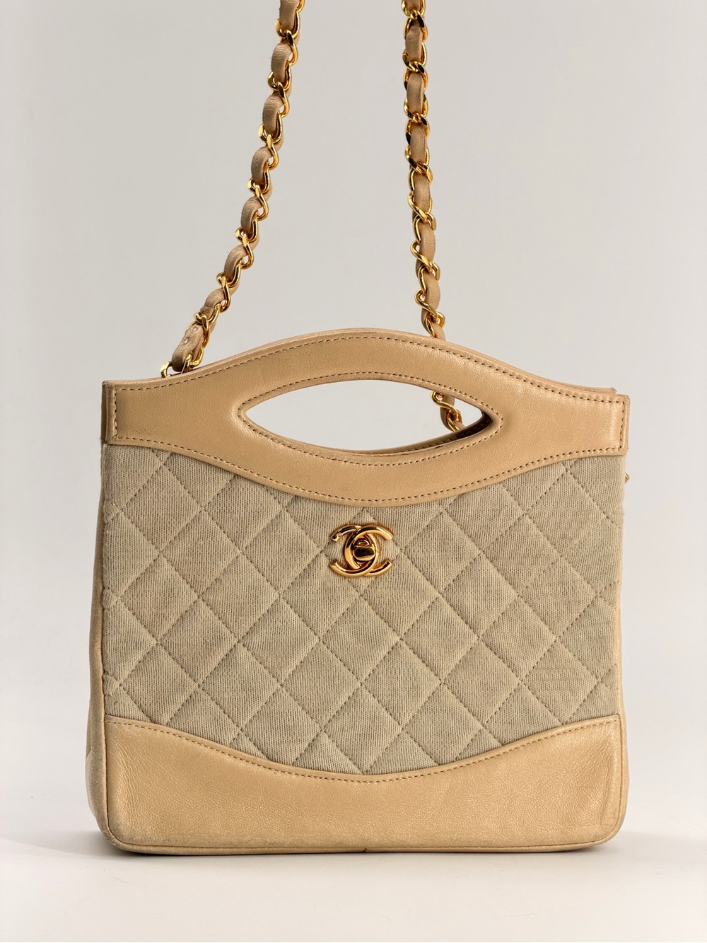 Chanel Mini Quilted 31 Handle Bag Beige